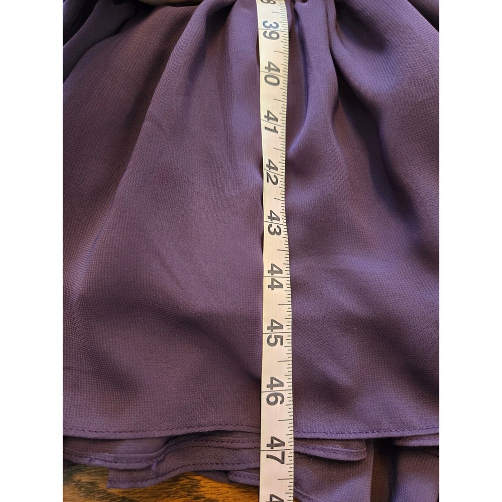Birdy Grey Plum Purple Michelle Chiffon Ruffle Flutter Maxi Bridesmaid Dress M - Picture 12 of 13